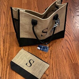 Stylish Black and Tan Tote Bag Set